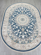 ZARINA A050B D.BLUE SHIRINK / CREAM Овал