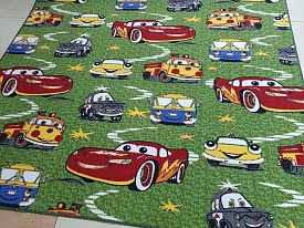 Детский ковер-палас ТАЧКИ 1167-51 зеленый