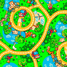 Детский ковер-палас  Карусель зеленый 