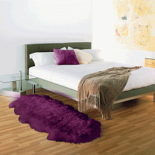 Овчина высокоплотная (накидка/ковер) ДВОЙНАЯ фуксия 