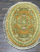 Ковер 90 LINE WOOLEN HANDK-KNOTTED SHD-120 BEIGE Овал