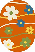 Ковер для детей Цветы CRYSTAL 1021 ORANGE ОВАЛ