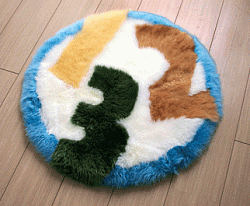 Ковер детский из овчины 1-2-3 круглый 