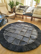 Ковер из натуральной овчины мутон KING MUTON K46 LINE T123 КРУГ