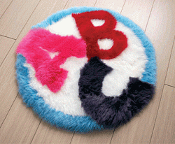 Ковер детский из овчины A-B-C круглый 