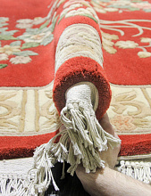 90 LINE WOOLEN HANDK-KNOTTED SHD-87 RED Овал