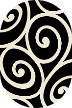 Ковер SHAGGY ULTRA S696 BLACK-CREAM Овал