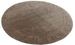 Ковер ручной работы FENDI-9 круглый монохромный taupe 