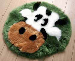 Ковер детский из овчины Коровка круглый 
