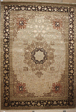 Индия шерсть шелк 14x14 SE-105 BEIGE / BURGANDY