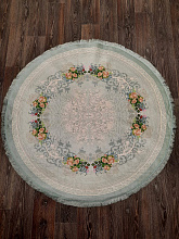 Ковер с цветами Decovilla 21005.102 ADA Голубой Круг