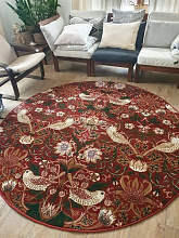 Ковер Птицы 40082 красно-бордовый КРУГ
