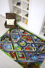 Детский развивающий 3D ковер Сказочный Городок с железной дорогой 86000