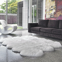 Овчина высокоплотная (накидка/ковер) ШЕСТЕРНАЯ слоновая кость  