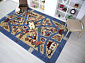 Детский ковер Город с Дорогами Веселые дорожки синий