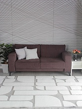 Ковер из искусственного меха RABBIT CARVING PX4001 CREAM / GREY
