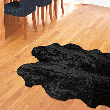 Овчина высокоплотная (накидка/ковер) ЧЕТВЕРНАЯ черная кудрявая