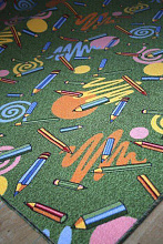 Детский ковер-палас КАРАНДАШИ-A 1127-51 ЗЕЛЕНЫЙ